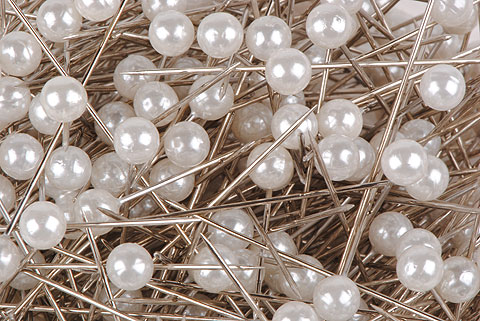 épingle perle 6mm blanc