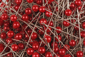 épingle perle 6mm rouge