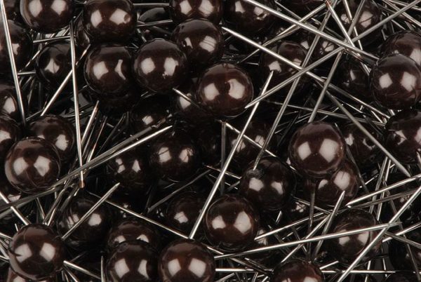 epingle perle 10mm chocolat