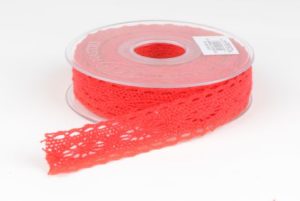 ruban dentelle 25 mm rouge