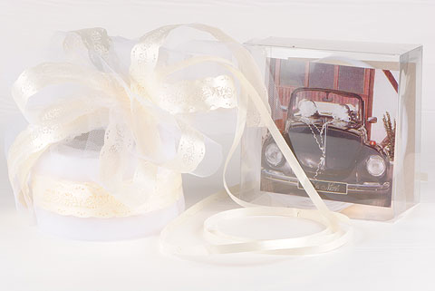 Noeud geant automatique en tulle blanc / ivoire - Autour de la fleur :  Accessoires de décoration